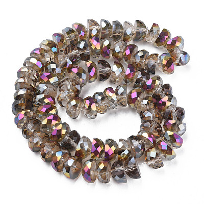 Electroplate Transparent Glass Beads Strands EGLA-N002-37-D01-1
