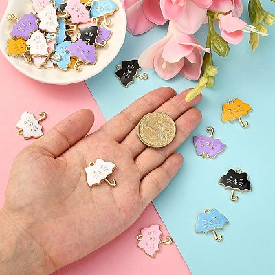 30Pcs 6 Colors Alloy Enamel Pendants ENAM-CJ0002-65-1