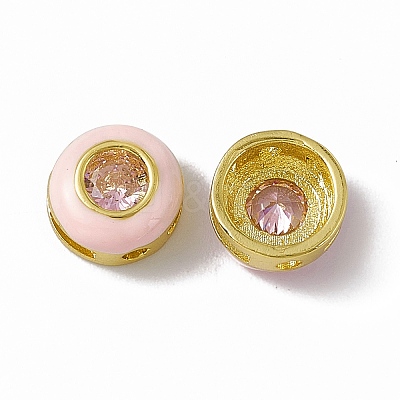 Rack Plating Brass Cubic Zirconia Beads KK-C007-15G-05-1