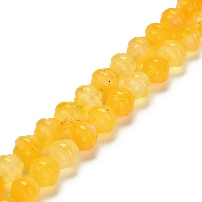Natural Yellow Agate(Dyed & Heated) Beads Strands G-G203-02A-1