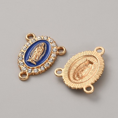 Zinc Alloy Enamel Religion Oval with Virgin Mary Chandelier Component Links FIND-WH0366-384G-02-1