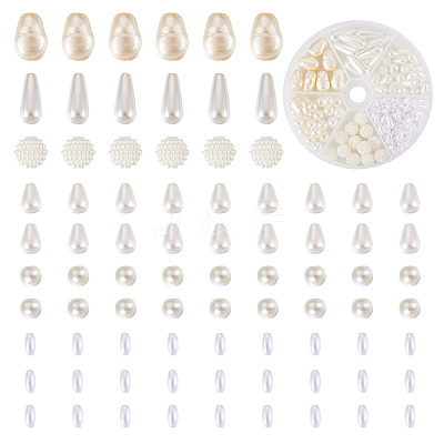 224Pcs 6 Styles Imitation Pearl Acrylic Beads OACR-TA0005-15-1
