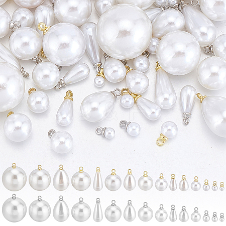 2 Bags Resin Pearl Pendants FIND-AR0006-10-1