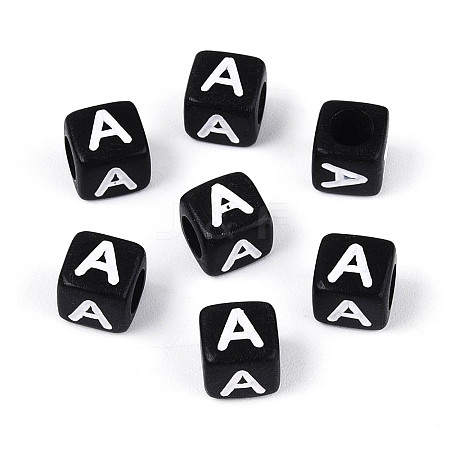Initial Acrylic Horizontal Hole Beads OACR-ZX006-35A-1