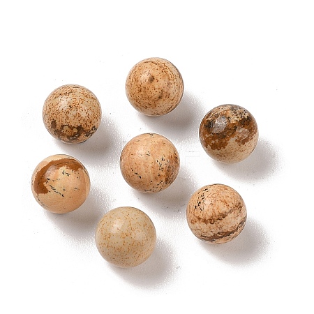 Natural Picture Jasper No Hole Sphere Beads G-K353-04A-15-1