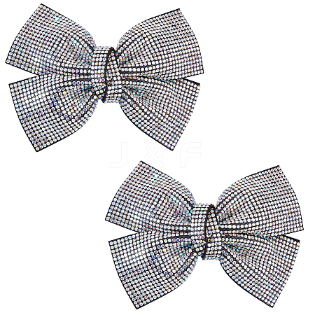 2Pcs Bowknot Rhinestone Hair Barrettes PHAR-HS0001-05-1