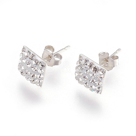 Valentines Days Gifts for Men Austrian Crystal Ear Studs EJEW-H042-001-1