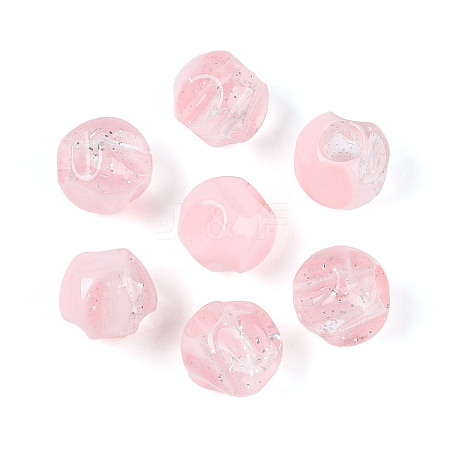 Transparent Acrylic and Glitter Powder Beads TACR-T028-66A-1