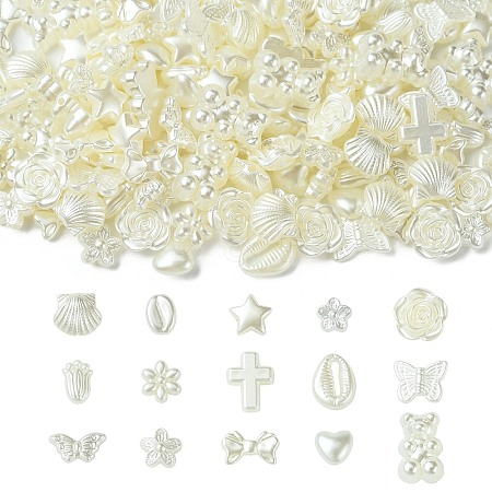 300Pcs 15 Styles ABS Imitation Pearl Beads FIND-CJ0011-14-1
