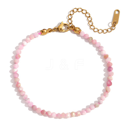 Natural Pink Opal Beaded Bracelets for Women PW7848-6-1