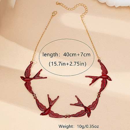 Alloy Enamel Link Chain Necklaces WG1FAB4-01-1