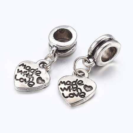 15Pcs Men Valentines Day Gift Ideas Alloy European Dangle Charms MPDL-ZF0001-05-1