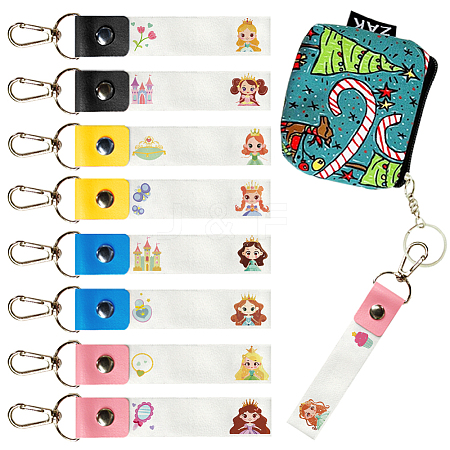 PU Leather & Cotton Name Marker Keychain AJEW-WH0514-019-1