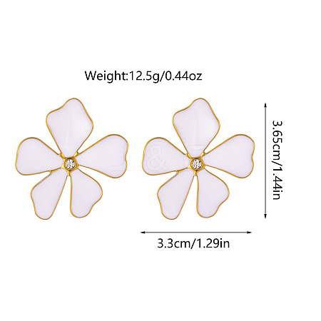 304 Stainless Steel Enamel Stud Earrings FS-WG1F046-05-1