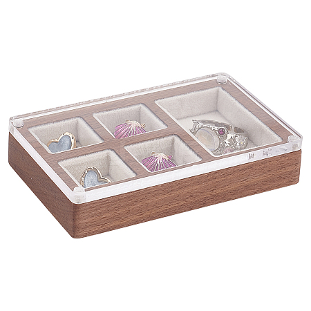 Mini Rectangle Wood Jewelry Presentation Box CON-WH0095-44A-1