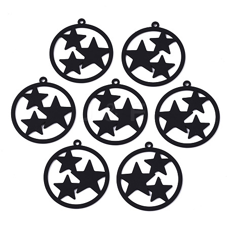 Spray Painted Alloy Pendants PALLOY-S125-080A-NR-1