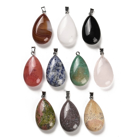 Natural & Synthetic Mixed Gemstone Pendants G-M424-07P-1