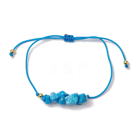 Synthetic Turquoise Braided Bead Bracelets BJEW-JB11155-01-1