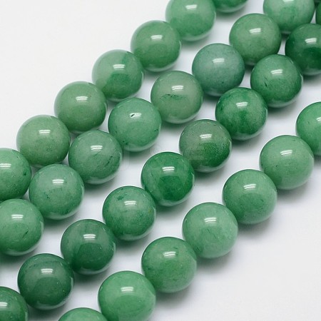 Round Natural Green Aventurine Bead Strands G-L419-58-1