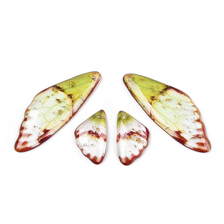Transparent Resin Wing Earrings Pendants FIND-TAC0006-59D-1