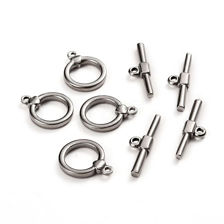 Tarnish Resistant 304 Stainless Steel Toggle Clasps STAS-D142-04A-P-1