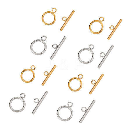 Unicraftale 304 Stainless Steel Ring Toggle Clasps STAS-UN0007-66-1