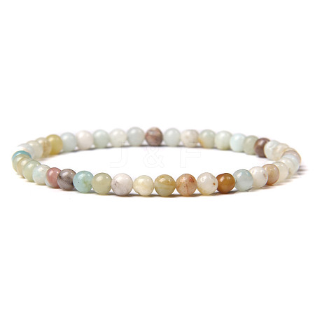 4mm Round Natural Amazonite Beads Bracelet for Men KG3069-30-1