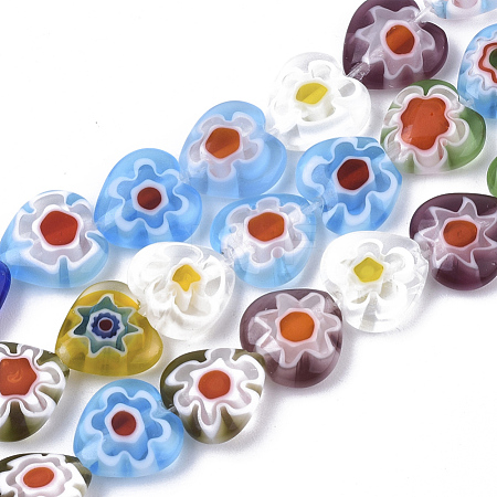 Handmade Millefiori Glass Bead Strands LAMP-J036-8x8mm-M-1