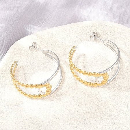304 Stainless Steel Stud Earrings for Women SA-CBA45D5-34GP-1