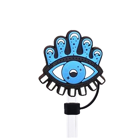 Evil Eye Silicone Cartoon Style Dustproof Straw Cap PW-WG46E63-11-1