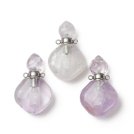 Natural Amethyst Perfume Bottle Pendants G-D058-13P-01-1