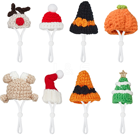 8Pcs 8 Styles Polyester Doll Hat DIY-SC0033-54C-1