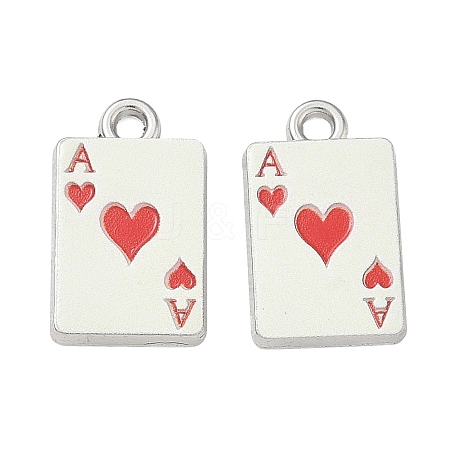 Playing Cards Alloy Enamel Pendants FIND-D044-27P-02-1