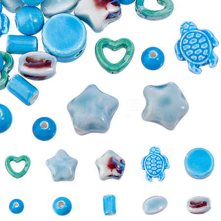 Handmade Porcelain Beads Sets PORC-DR0001-01B-1