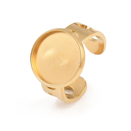 Hollow Heart 304 Stainless Steel Cuff Ring Components SA-CBA82C8-02D-G-1