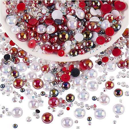 60g Resin patch multi size mixed pearl patch DIY jewelry accessories(2 bags) JX586G-1