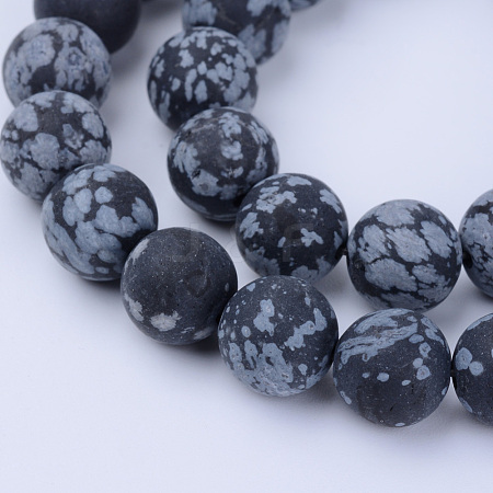 Natural Snowflake Obsidian Beads Strands X-G-Q462-6mm-10-1