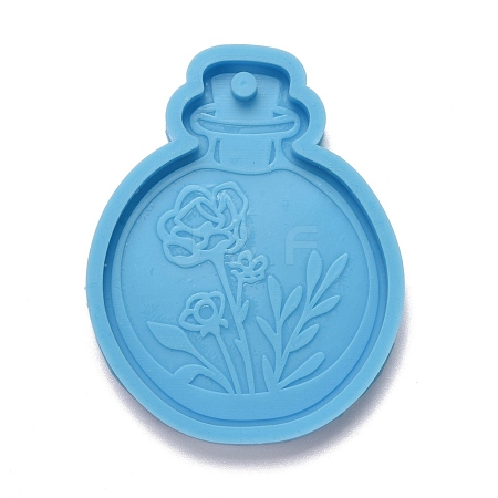 Perfume Bottle with Flower Pendant Silicone Molds DIY-M034-22-1