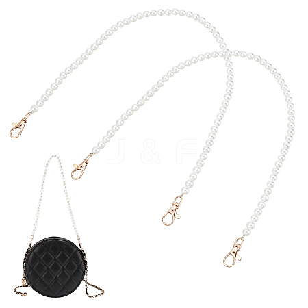   2Pcs Resin Imitation Pearl Bead Bag Straps FIND-PH0008-23A-1