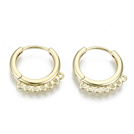 Brass Huggie Hoop Earring KK-N227-61-NF-1