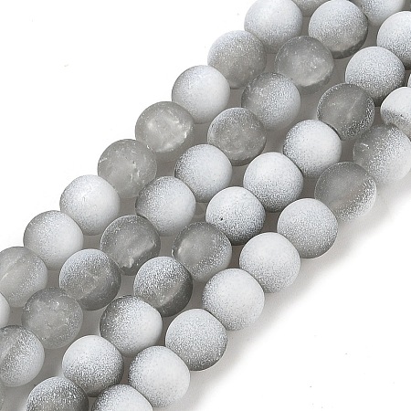 Frosted Crackle Glass Beads X1-GLAA-U001-6mm-M06-1
