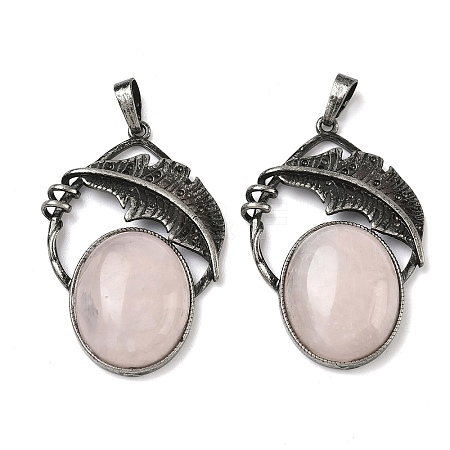 Natural Rose Quartz Pendants G-H332-11AS-05-1