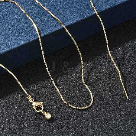1MM Brass Box Chain Adjustable Slider Necklaces for Women KK-CBA4FD4-17G-1
