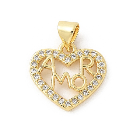 Brass Micro Pave Cubic Zirconia Pendants KK-P294-28G-03-1