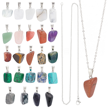 Unicraftale DIY Gemstone Pendant Necklaces Making Kits DIY-UN0001-83P-1