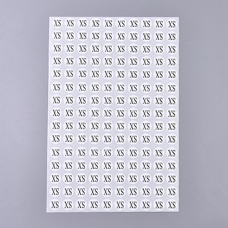 XS Sizes Clothing Size Round Sticker Labels AJEW-WH0014-76F-1