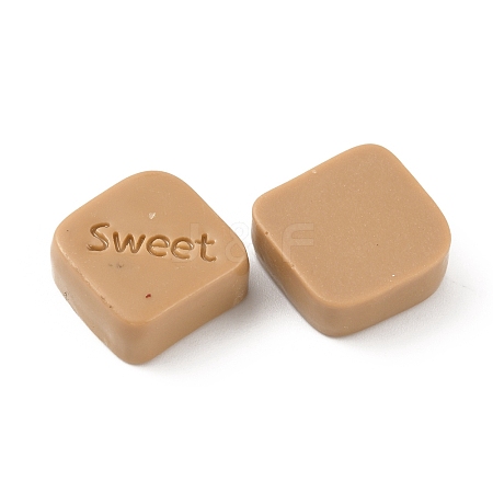 Chocolate Opaque Resin Cabochos LS-RESI-WH0026-62A-1
