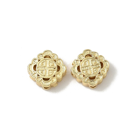Rhombus Brass Beads KK-K293-68G-1
