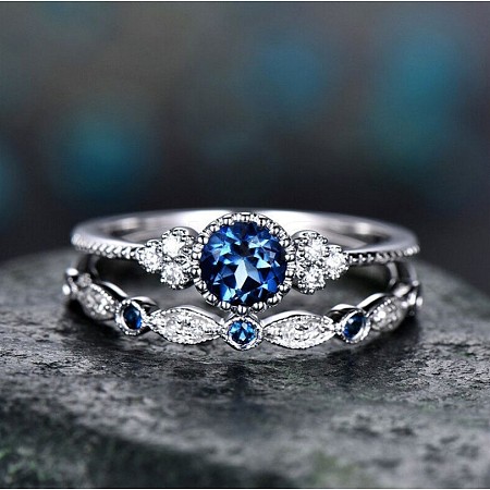 Alloy Micro Pave Cubic Zirconia Finger Rings for Women FS-WG2E042-17-1
