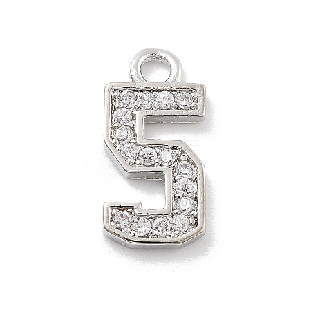 Brass Micro Pave Clear Cubic Zirconia Pendants LS-ZIRC-I067-02F-1